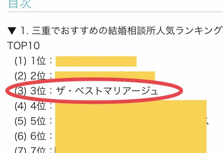 結婚相談所ランキング～三重県第3位！！