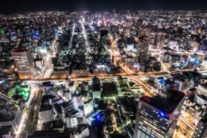 夜景デートにおすすめミッドランドスクエアのスカイプロムナード1