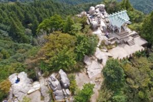 宝満山山頂のドローン空撮