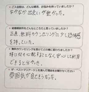 結婚相談所　30代男性　アンケート