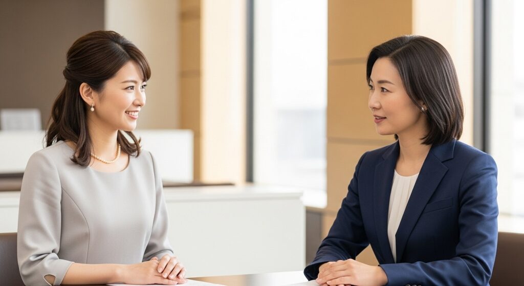 婚活の相談・アドバイスする女性２