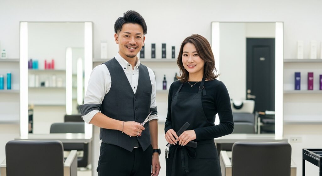 平日休みの美容師の男女