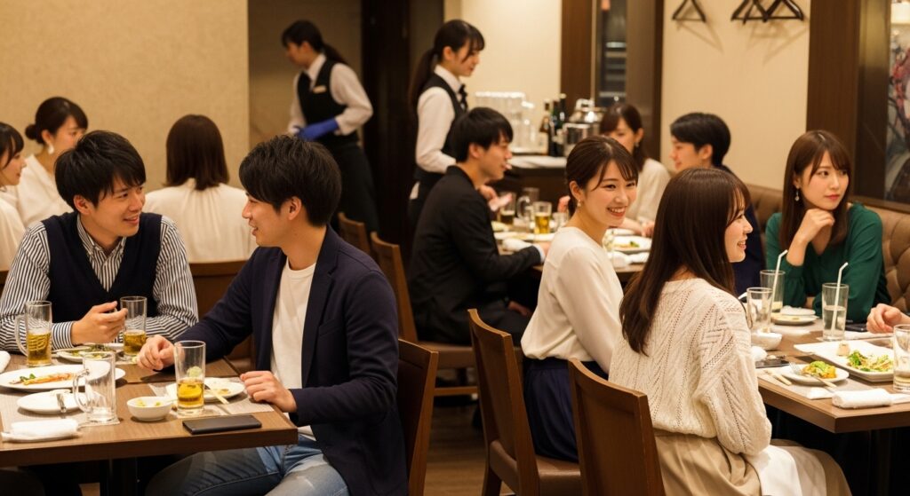 三重県内の飲食店で街コンをする20代と30代の男性と女性