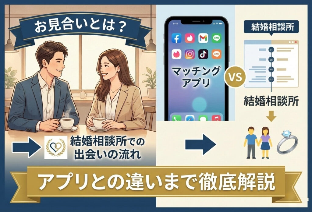 お見合いとは？結婚相談所での出会いの流れ・アプリとの違いまで徹底解説💍