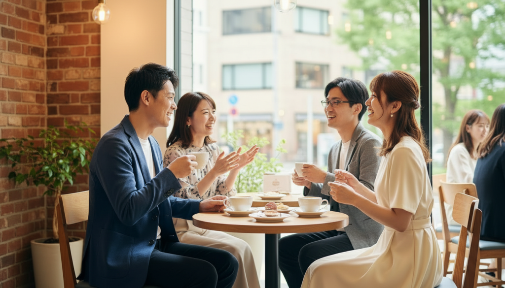 婚活パーティーで出会う男性と女性