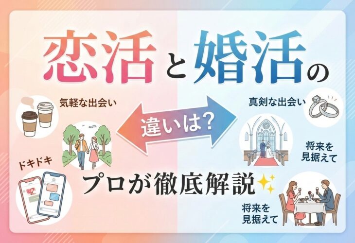 恋活（こいかつ）と婚活（こんかつ）の違いは？プロが徹底解説✨