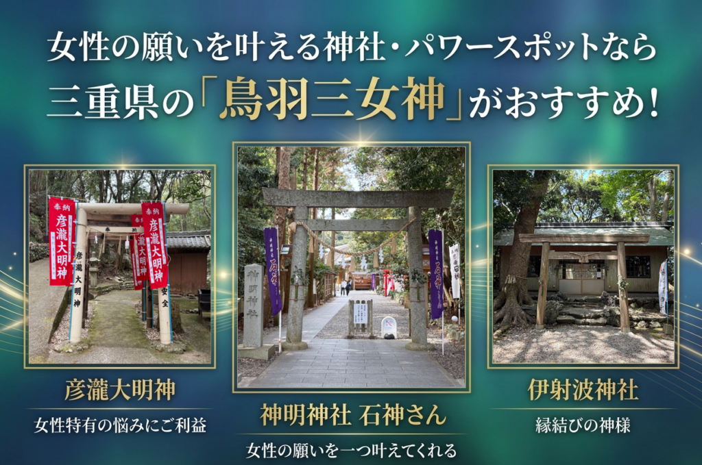 女性の願いを叶える神社・パワースポットなら三重県の「鳥羽三女神」