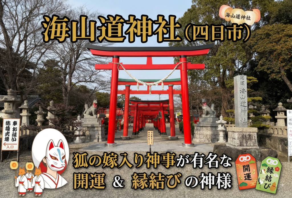 海山道神社は四日市で狐の嫁入り神事が有名な開運&病気平癒の神様⛩️