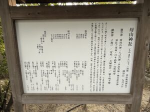 安産祈願なら桑名宗社（春日神社）境内の「母山神社」の説明看板