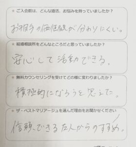 結婚相談所　30代男性　アンケート