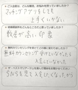 結婚相談所 30代男性 アンケート