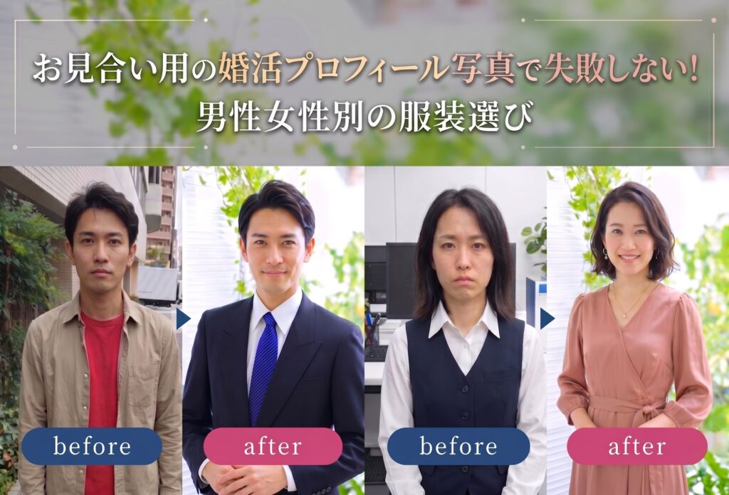 お見合い用の婚活プロフィール写真で失敗しない！男性女性別の服装選び